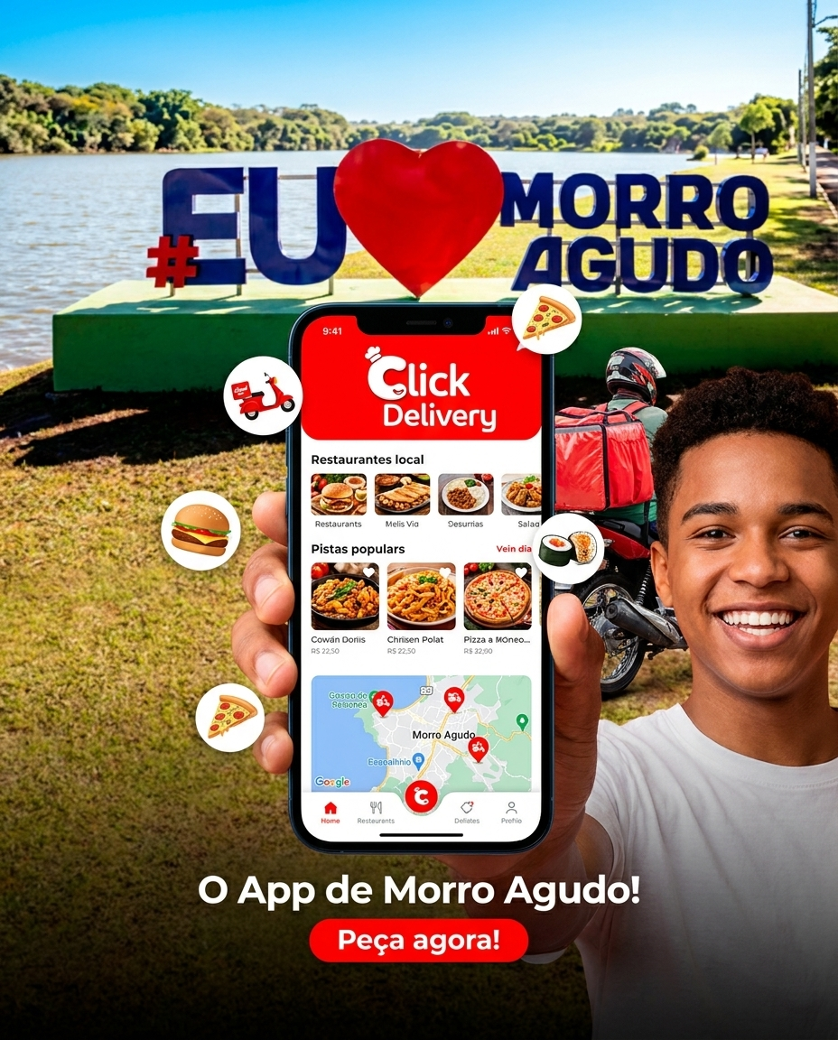 📱 Click Delivery: o jeito mais fácil de pedir comida em Morro Agudo